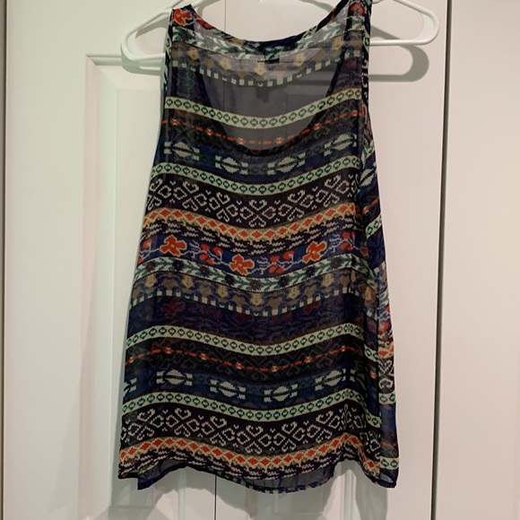 ⭐️3/$20⭐️ Sheer Aztec Design Tank - Picture 2 of 2